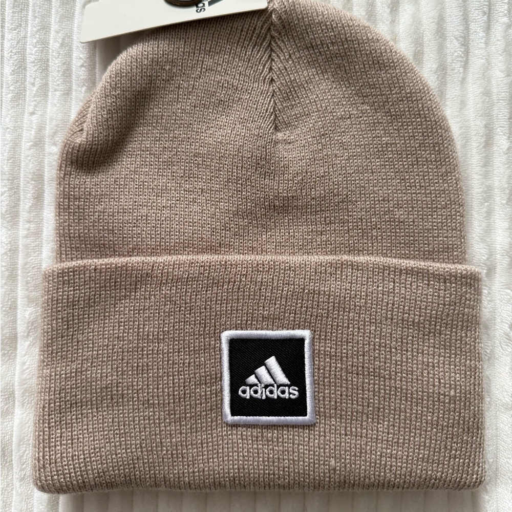 NWT Adidas Wide Cuff Beanie in Wonder Beige
